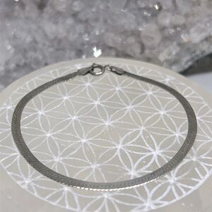 Vintage thin flat herringbone bracelet 925